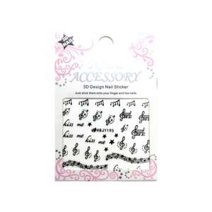 Music note nail stickers, 3D design nail sticker, HBJY195 - Nail sticker