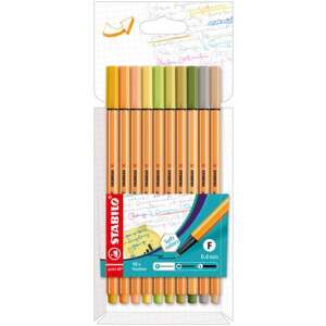 STABILO Point 88 Fineliner Stifte, 0,4 mm, Soft Colors, 10er Pack - STABILO Fineliner