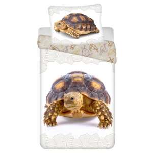 Teknős ágynemű szett, 140x200cm paplanhuzat és 70x90cm párnahuzat, nagy teknős mintával - Jerry Fabrics
