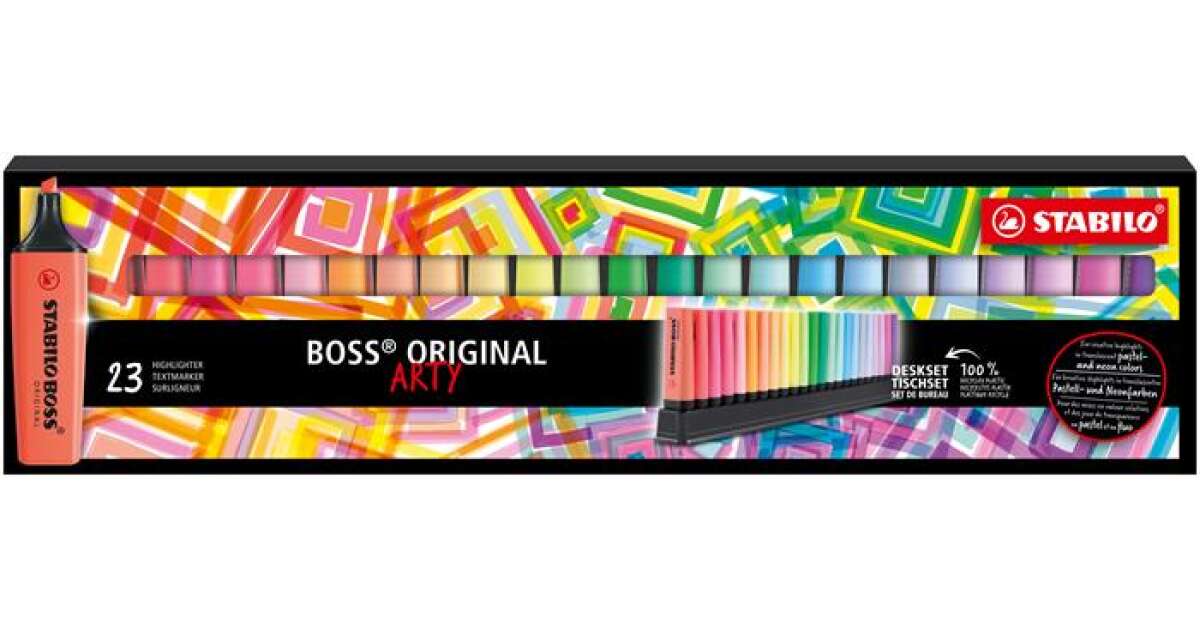 Stabilo Boss Original Highlighter - 23 Piece ARTY Desk Set 