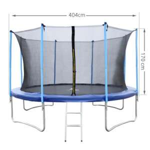 Trampolina Malatec, 404cm, niebieska i czarna, z siatką bezpieczeństwa i drabiną - Część zamienna do trampoliny