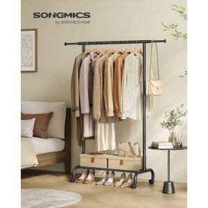 Proširivi stalak za odjeću nosivosti 45 kg, 0 x (83-120) x 156 cm, crni | SONGMICS 119014850 - Namještaj za spavaću sobu