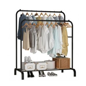 Suport dublu de umerase pentru haine din metal, Greutate suportata 25kg, Alb 119017832 - Mobiliere