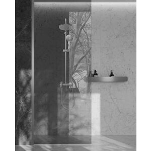 Badezimmerregal SF03 60cm Stahlbürste im Duschbereich montiert - Badezimmermöbel