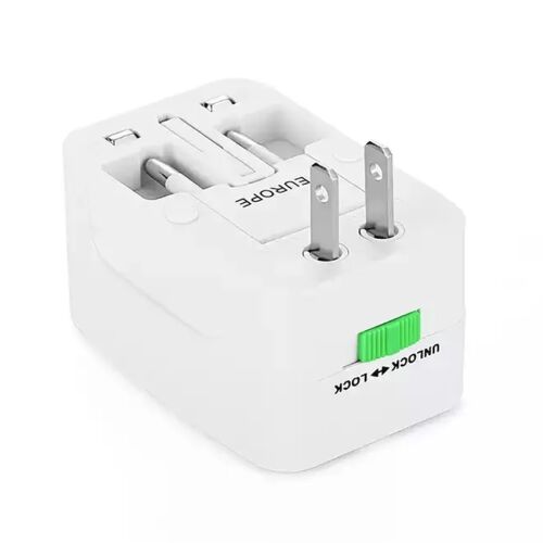 Linomag® universeller Reiseadapter, weiß, kompatibel mit EU/UK/USA/JP/CH/AUS/TH Steckern