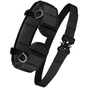 Uniszex katonai taktikai öv 2 az 1-ben, fekete, hossza 125 cm, szélessége 8 cm