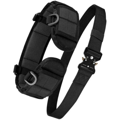 Uniszex katonai taktikai öv 2 az 1-ben, fekete, hossza 125 cm, szélessége 8 cm 119032567