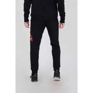 Schwarze Adidas Jogginghose mit orangefarbenem Logo auf der Rückseite - Mode & Kleidung