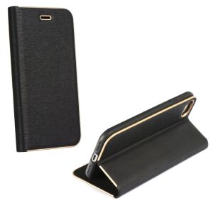 Apple iPhone 7 Plus / 8 Plus, Oldalra nyíló tok, stand, Luna Book, fekete 119033808 - Apple Handyhüllen