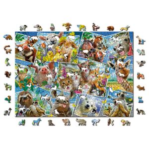 ooden Puzzle cu figuri - Cărți poștale cu animale, 1010 elemente 119034884 - Puzzle 3D