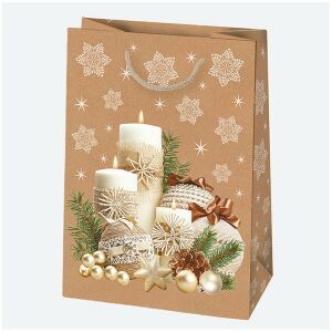 IRIS Karácsonyi ajándéktasak, EKO kraft papír, 230x320x110 mm, különböző színekben és mintával (T5EK_GW) 134266272 - Iris