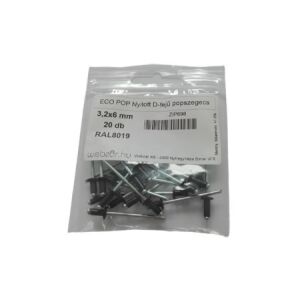 EcoPop nyitott D-fejű popszegecs 3,2x6 RAL8019 (20 db) 147099818 - Kötőelem