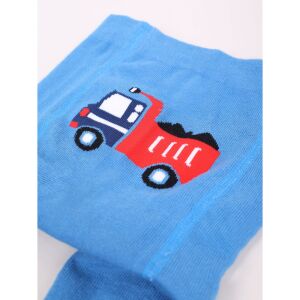 Yo!club pamut harisnyanadrág csúszásgátlóval (74-80) - kék/piros dömper 119070014 - Yoclub