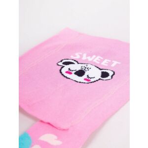 Yo!Club pamut harisnyanadrág csúszásgátlóval (80-86) - rózsaszín/koala 119070079 - Yoclub