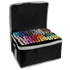 Комплект маркери Zenuk 168 цвята с чанта за носене, алкохолни маркери с двоен връх - Маркер