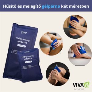 Kollázs a Vivafit hideg-meleg gélpárnák használatáról különböző testrészeken, fájdalomcsillapítás - Vivafit