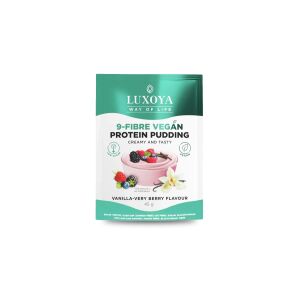 LUXOYA - 9-FIBRE VEGAN PROTEIN PUDDING - VEGÁN FEHÉRJÉT TARTALMAZÓ ROSTPUDING 45 g - Vanília-erdei gyümölcs 119078928 - Fehérje