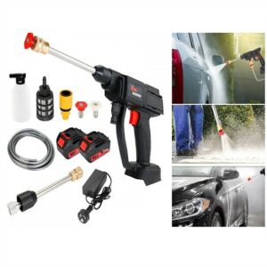 Akkumulátoros autómosó pisztoly - 120 liter/óra sebességgel, 5 méter hosszú csővel és 24Bar üzemi nyomással