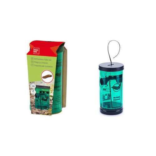 Natural Control Csiga Csapda csalétekkel, zöld műanyag csapda fekete fedéllel, csigák és csigák fogására a kertben