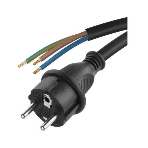 Emos s03150 flexo gumikábel 3x1mm szerelt dugvillás kábel, kisgépek újravezetékeléséhez EMOS Szerelhető vezeték gumi 3x1 fekete 5m 119121619