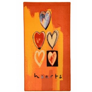 Bakero Flirt Hearts Szőnyeg, narancssárga szőnyeg szív mintával, 80x140 cm - Bakero