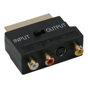 Bewello EURO / RCA átalakító 3 RCA és S-VIDEO aljzat - EURO-SCART dugó Aranyozott INPUT / OUTPUT Kapcsoló 05178 119150296 - RCA kábel