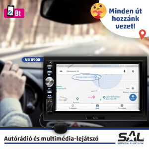 Home by Somogyi SAL VB X 900 Prémium Autórádió és multimédia- lejátszó 2DIN méret, tükrözés, navigáció kijelzés, extra nagy 7,0” (18 cm) fix LCD érintő képernyő 119172682 - Autóelektronika