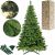 Springos 1.8m Artificial Christmas Tree, realistic, dark green, full, with stand, lights, and base
