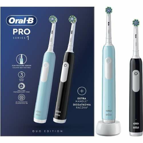 Oral-B Pro Series 1 Electric Toothbrush Duo Pack, Black and Blue
