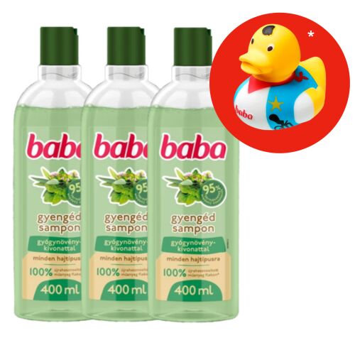 Шампоан Baba с билкови екстракти 3x400ml с безплатна гумена патица