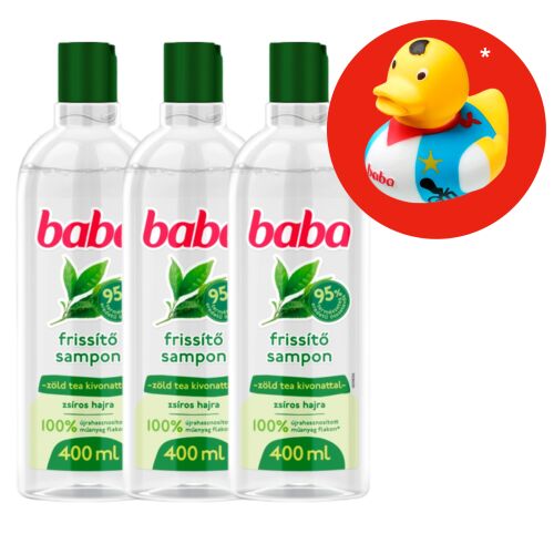 Szampon dla dzieci z ekstraktem z zielonej herbaty do włosów przetłuszczających się 3x400ml + gumowa torebka w prezencie 119619467