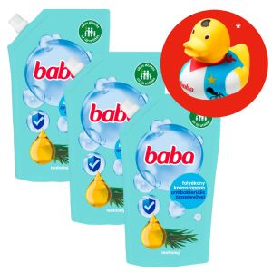 Baba antibakteriálne tekuté mydlo náplň 3x500ml s gumovou kačičkou zadarmo - Baba