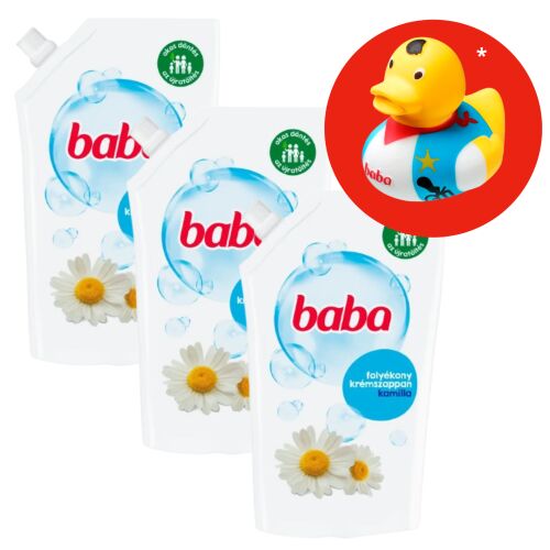 Baba Kamilla tekuté mydlo náhradná náplň 3x500ml s gumovou kačičkou ako darček