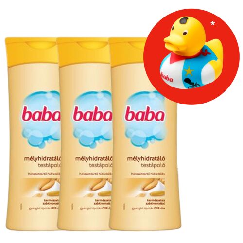 Baba Дълбоко овлажняващ лосион за тяло 3x400ml с безплатна гумена патица