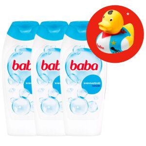 Baba Lanolínový Sprchový Gél 3x400ml s Darčekovou Gumovou Kačičkou - Baba