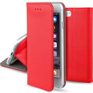 Red iPhone 13 flip case with magnetic closure, 360 degree protection, card holder, stand function - OEM Phone Case