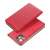 Red iPhone 13 flip case with magnetic closure, 360 degree protection, card holder, stand function