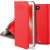 Red iPhone 13 flip case with magnetic closure, 360 degree protection, card holder, stand function