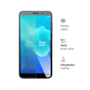 BlueStar tempered glass screen protector for Huawei Y5 2018, showcasing oleophobic coating, perfect clarity and 100% touch value - Electronic