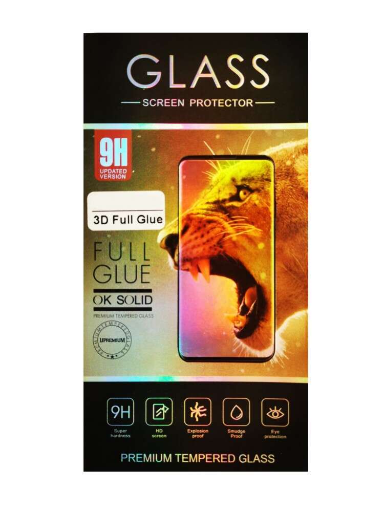 Full Glue Samsung G965 Galaxy S9 Plus fekete hajlított 3D előlapi üvegfólia