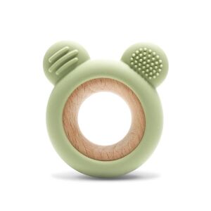 Lorelli Maci szilikon és bükkfa rágóka - Fresh Green