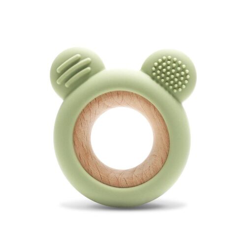 Lorelli Maci szilikon és bükkfa rágóka - Fresh Green