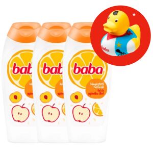 Baba Mlijeko i voće kupka 3x400ml s gumenom patkicom na poklon - Baba