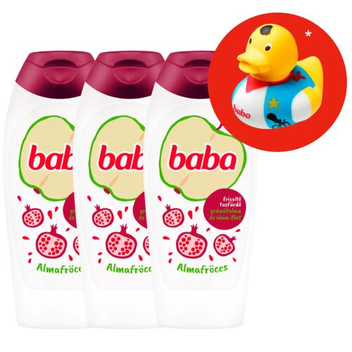 Baby Shower Bath with Apple Splash - Refreshing Apple and Pomegranate 3x400ml + Gift Rubber Piggy 119639034