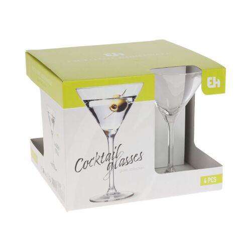 Set 4 pahare, cu picior, pentru Cocktail, 260 ml, Excellent Houseware 119391140