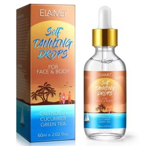 Koncentrált csepp önbarnító sárga, uborka és zöld teával, arcra és testre, Elaimei, 60 ml 119391181 - Barnító krém & olaj