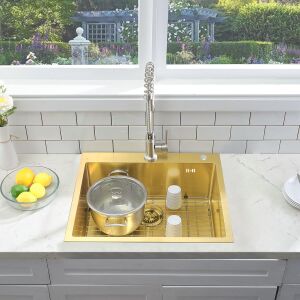 Стоманена мивка Liam BRUSH GOLD 119393299 - Тава за миялна машина