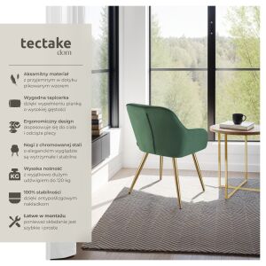 Stolička Marilyn, so zamatovým vzhľadom, prešívaná 119394904 - Jedálenská stolička