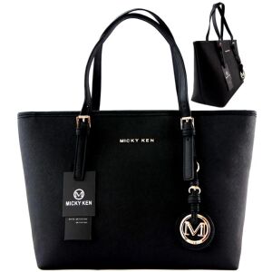 Nagyméretű női válltáska, fekete ökológiai bőr, A4-es formátum, címkékkel 119396277 - Válltáska