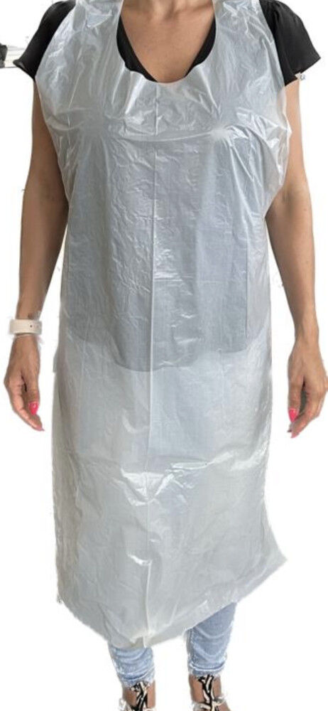 Șorț folie Alb / 100 buc